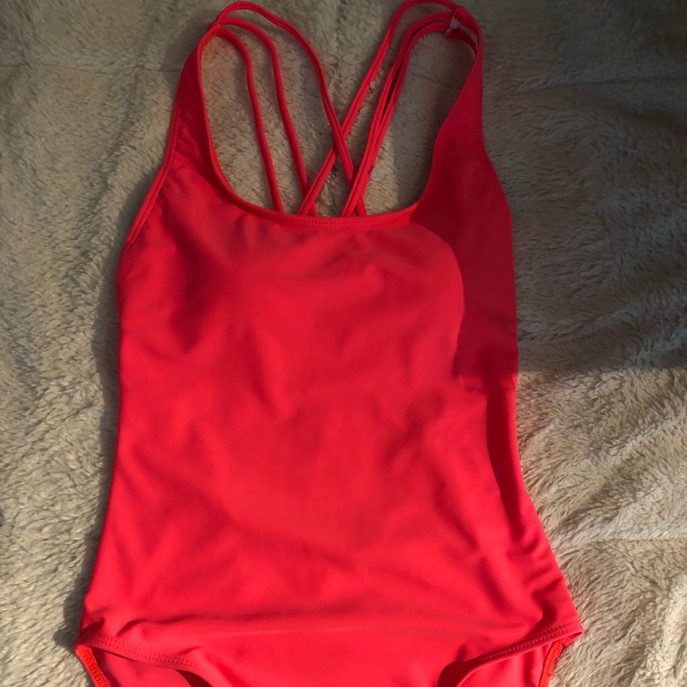 Pink one piece with pads